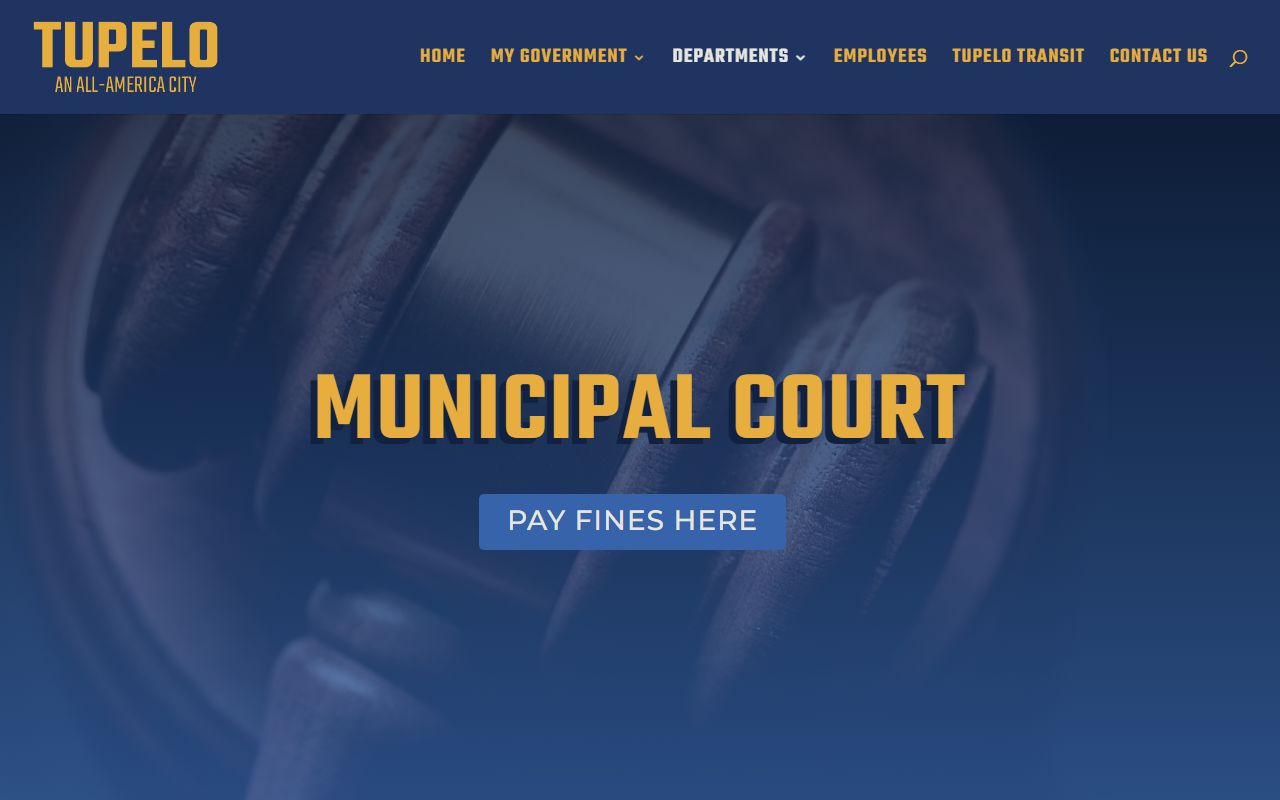 Lee County court dockets shown on the Tupelo Municipal Court docket categories page