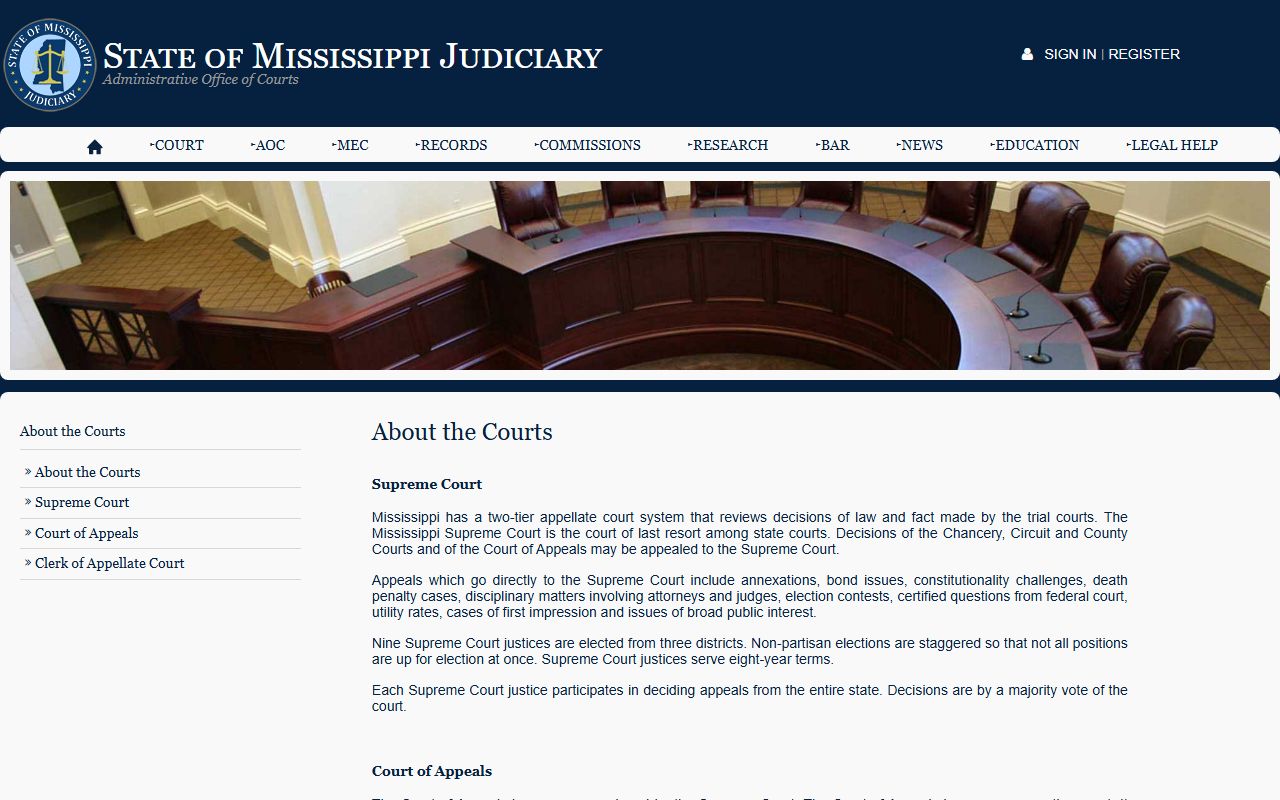 Lee County court records and Mississippi judicial structure overview