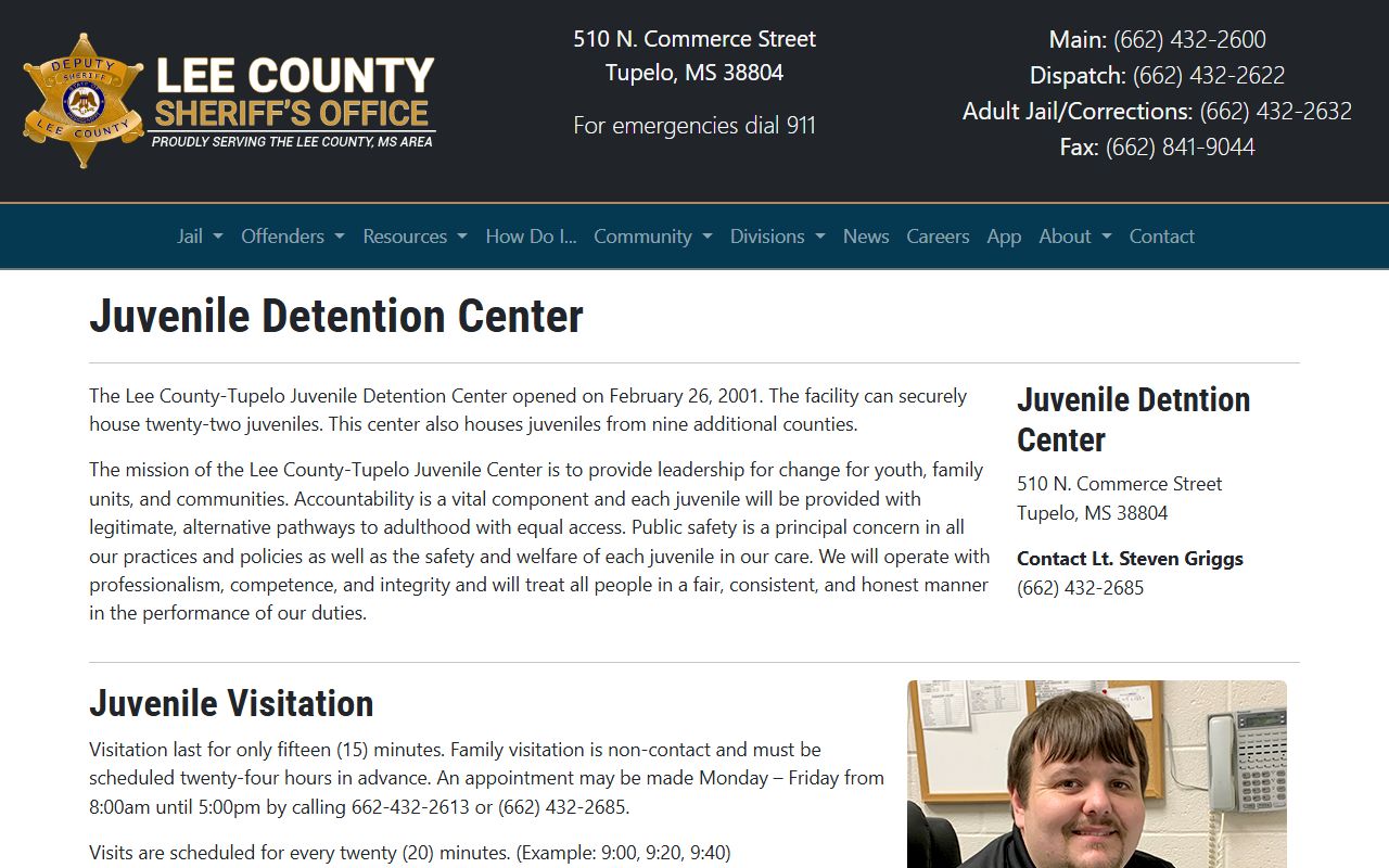 Lee County inmate search at the juvenile detention center